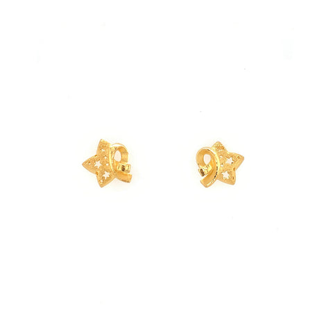 24K Gold Star Stud Earrings - 02F00894268