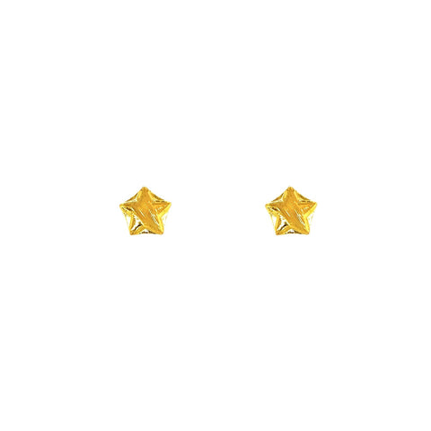 24K Gold Star Stud Earrings - CM204793-F