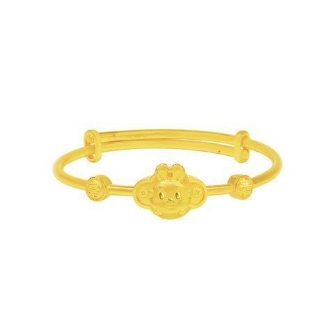 24K Gold Year of the Rabbit Baby Bangle - 05F12745586