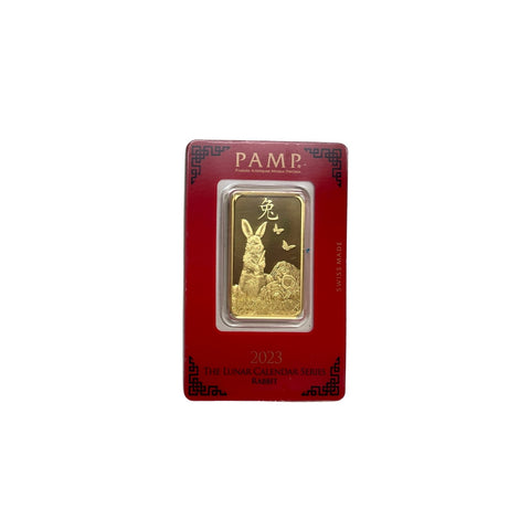 24K Gold Year of the Rabbit Gold Bar - 2CPAM01090