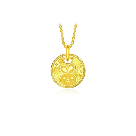 24K Gold Year of the Rabbit Necklace - CM31657-R