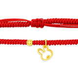 24K Gold Year of the Rabbit Red Cord Bracelet - CM31317-R
