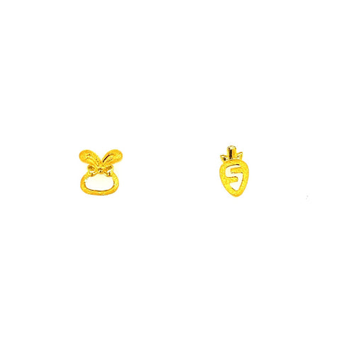 24K Gold Year of the Rabbit Stud Earrings - CM229158-F