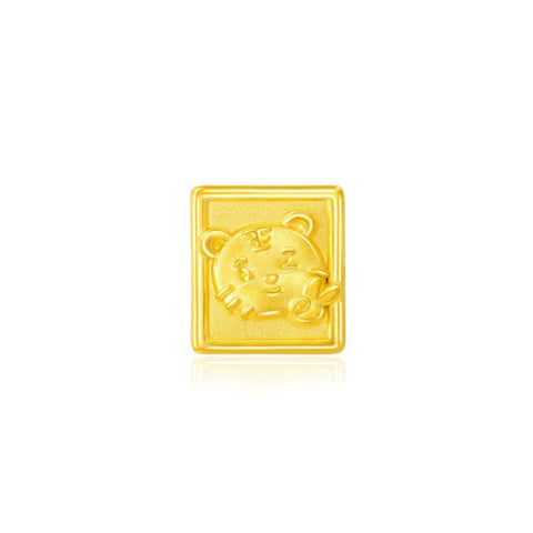 24K Gold Year of the Tiger Mahjong Pendant - CM28942-R
