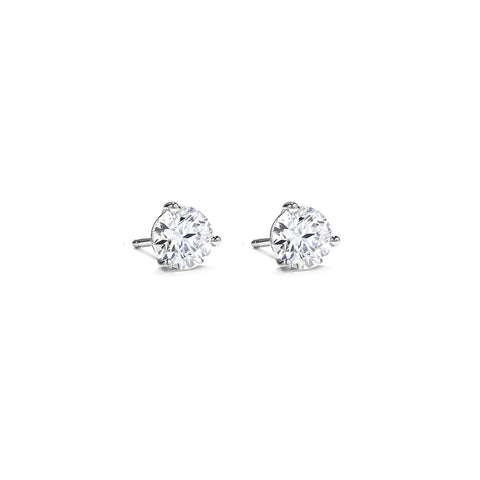 3 Prong Diamond Stud Earrings-3 Prong Diamond Stud Earrings - DEJST00349