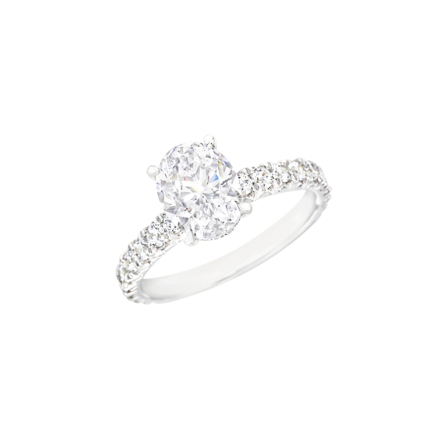 4-Prong Oval-cut Diamond Mounting Ring - DMNEL01054