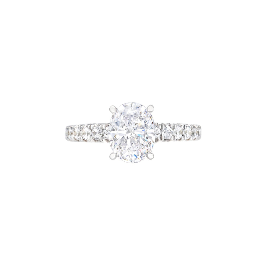 4-Prong Oval-cut Diamond Mounting Ring - DMNEL01054