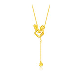 24K Gold Year of the Rabbit Lariat Necklace-24K Gold Year of the Rabbit Lariat Necklace