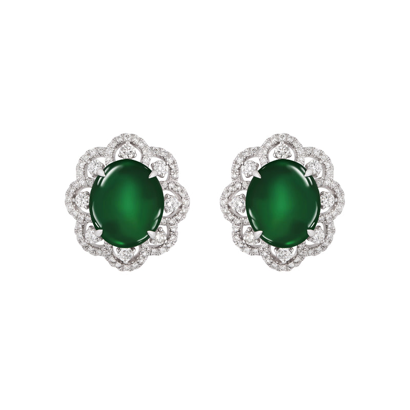 Jade Diamond Earrings-Jade Diamond Earrings