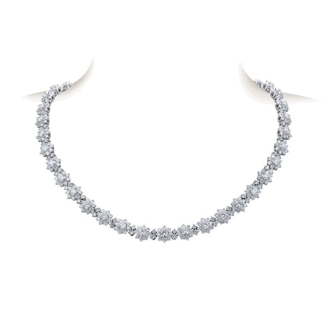 A Link 18K White Gold Diamond Necklace-A Link 18K White Gold Diamond Necklace -