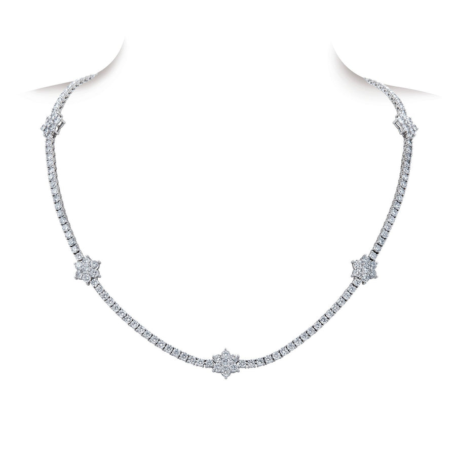 A Link 18K White Gold Diamond Necklace -