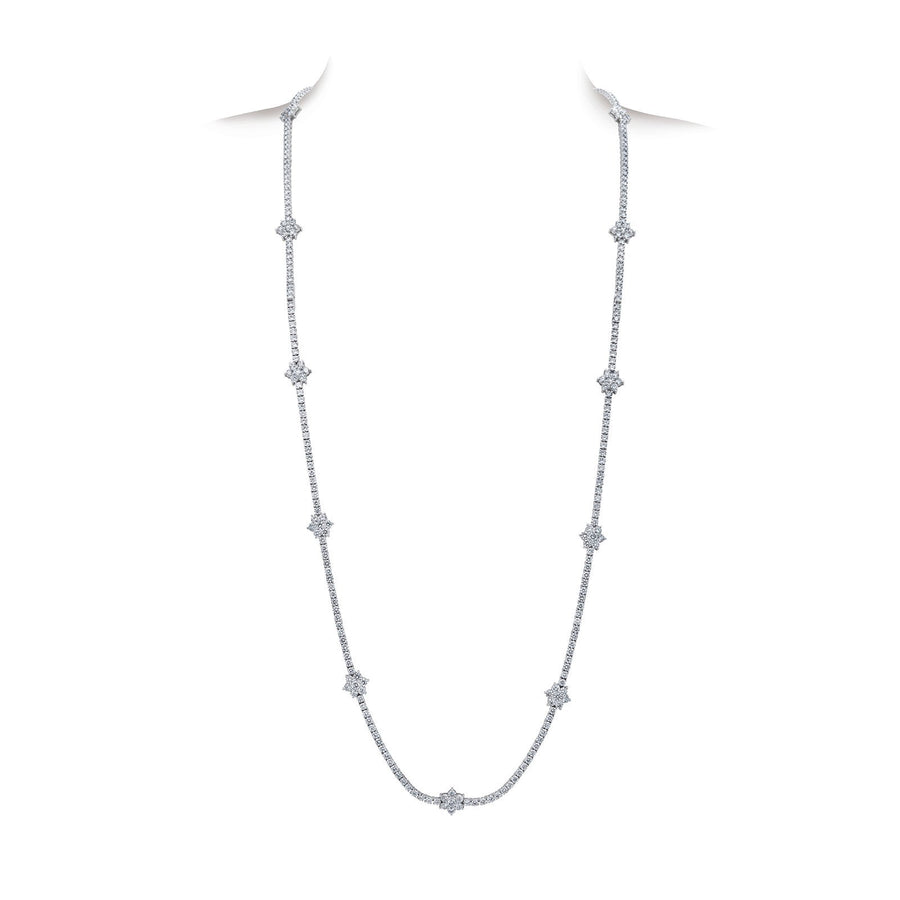 A Link 18K White Gold Diamond Necklace -