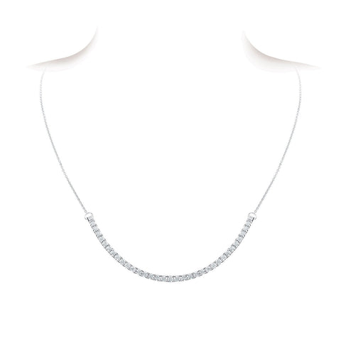 A Link 18K White Gold Diamond Necklace-A Link 18K White Gold Diamond Necklace -