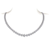 A Link 18K White Gold Star Diamond Necklace -