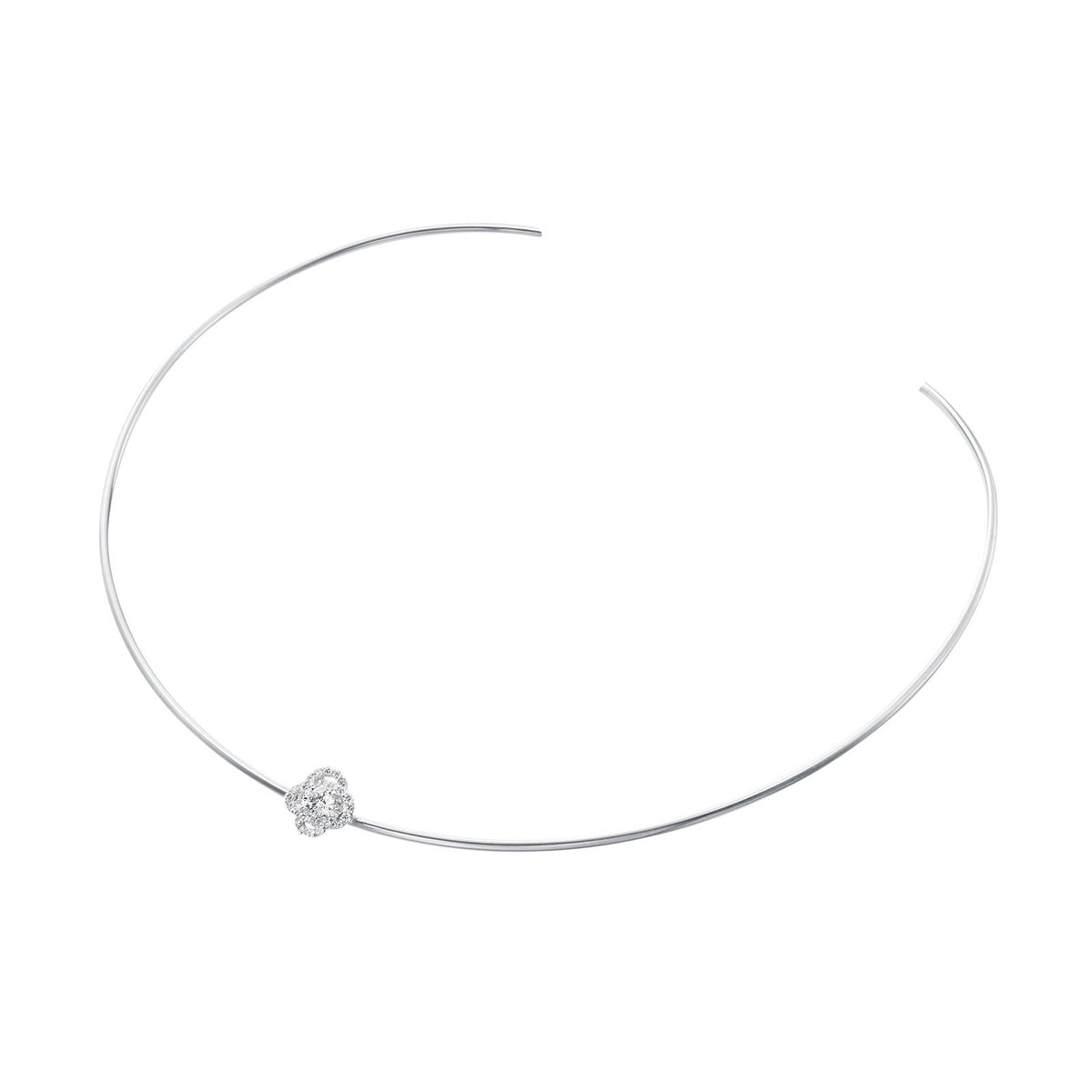 A Link Diamond Flower Choker -