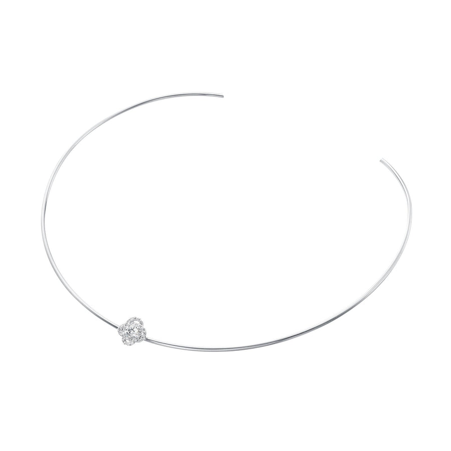 A Link Diamond Flower Choker -