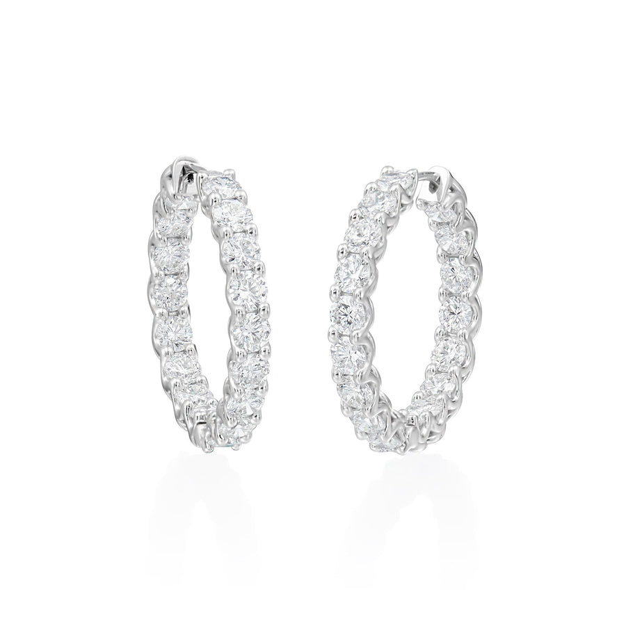 A Link Diamond Hoop Earrings - AEL11002EI-WQJ1