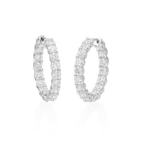 A Link Diamond Hoop Earrings-A Link Diamond Hoop Earrings - AEL11002EI-WQJ1
