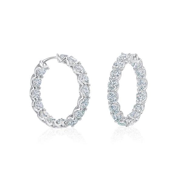 A Link Diamond Hoop Earrings -