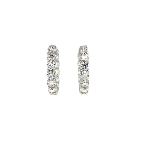 A Link Hoop Diamond Earrings - AEL11002LM-WQJ013
