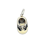 Aaron Basha 18K White Gold Diamond Baby Shoe Pendant-Aaron Basha 18K White Gold Diamond Baby Shoe Pendant -