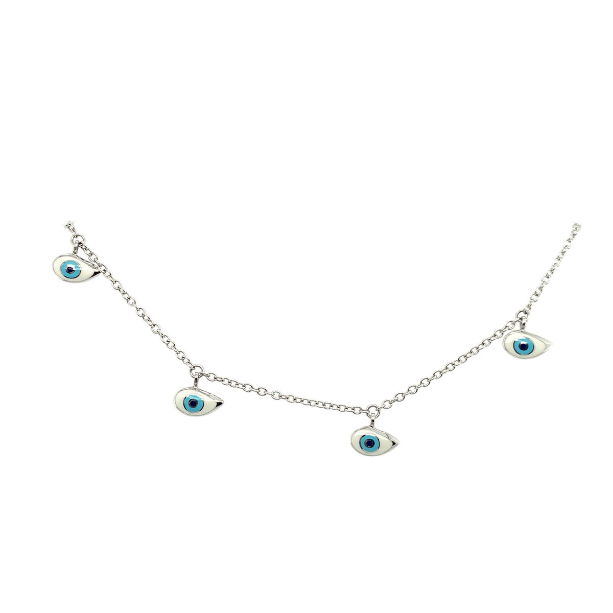 Aaron Basha 18K White Gold Evil Eye Bracelet -