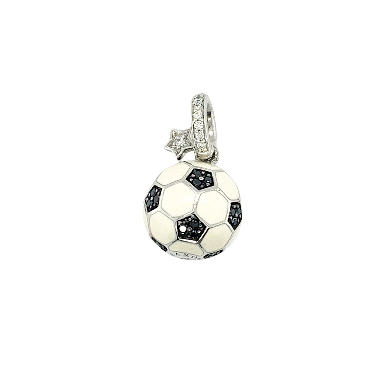 Aaron Basha 18K White Gold Football Diamond Pendant -