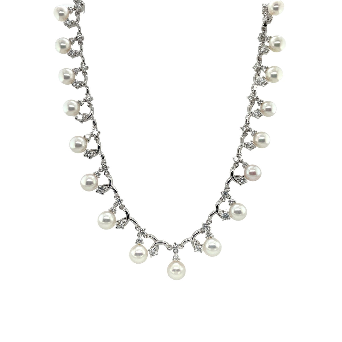 Akoya Cultured Pearl Diamond Necklace - CNRBF00174