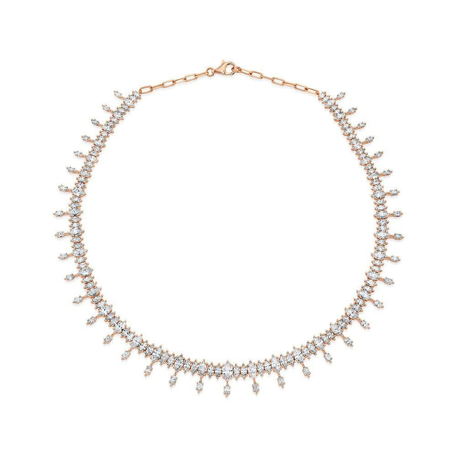 Anita Ko Atlas Diamond Choker - AKATC-RG - 18k rose gold marquis diamond atlas choker. Approximately 13.42 carat weight diamonds. 15.5 inches in length, adjustable to 13.5 inches.