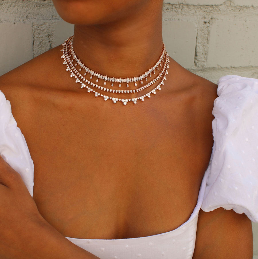 Anita Ko Atlas Diamond Choker - AKATC-RG - 18k rose gold marquis diamond atlas choker. Approximately 13.42 carat weight diamonds. 15.5 inches in length, adjustable to 13.5 inches.