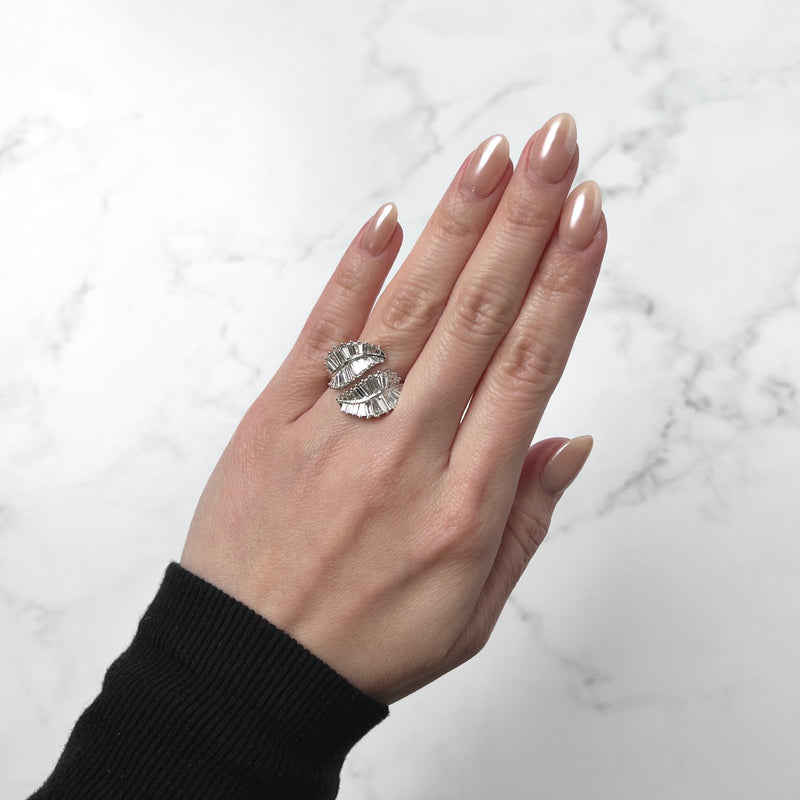 Anita Ko Classic Palm Leaf Diamond Ring-Anita Ko Classic Palm Leaf Diamond Ring - AKPLR-WG