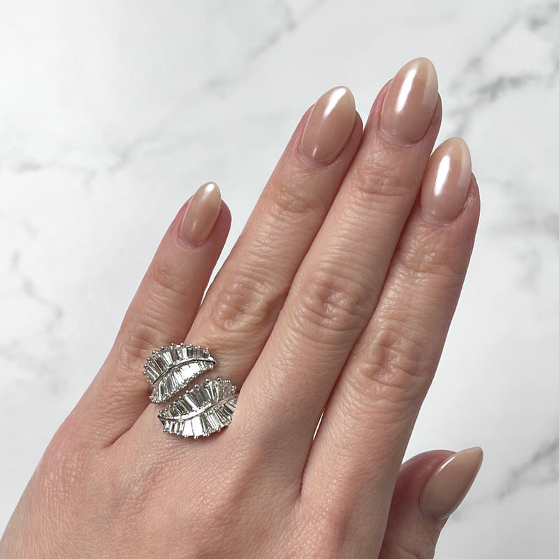 Anita Ko Classic Palm Leaf Diamond Ring-Anita Ko Classic Palm Leaf Diamond Ring - AKPLR-WG