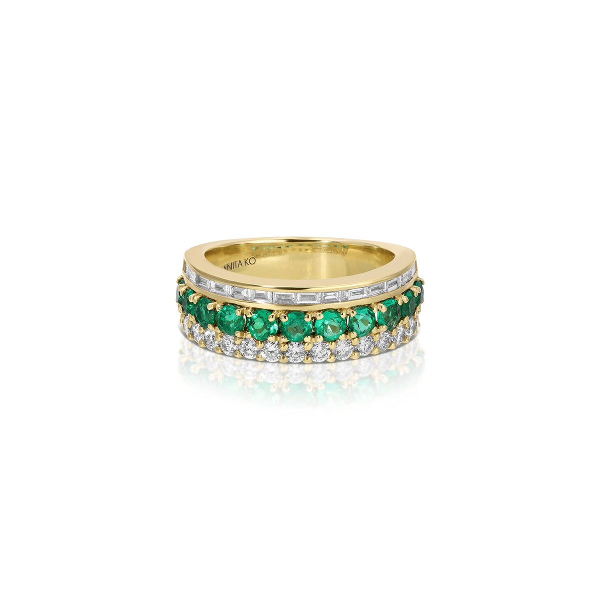 Anita Ko Emerald Lola Ring - AKRRDBAGEM-YG
