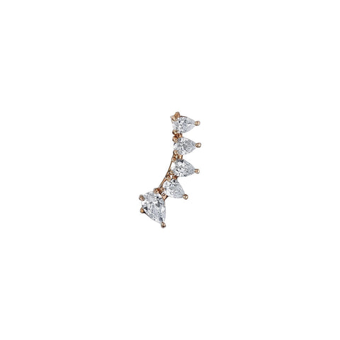 Anita Ko Pear Diamond Floating Earring-Anita Ko Pear Diamond Floating Earring - AKFPEAR-RG