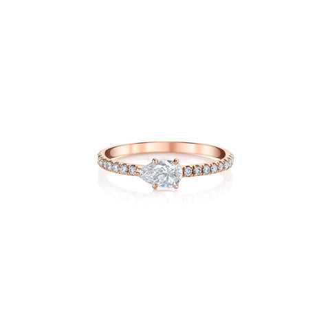 Anita Ko Sideways Pear Pavé Band-Anita Ko Sideways Pear Pavé Band -