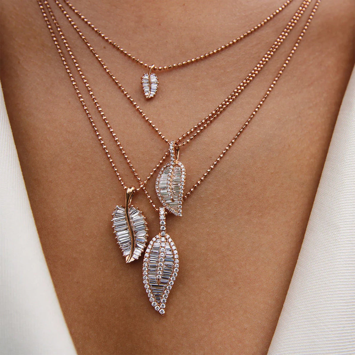 Anita Ko Small Palm Leaf Diamond Necklace - AKPLN-10-RG