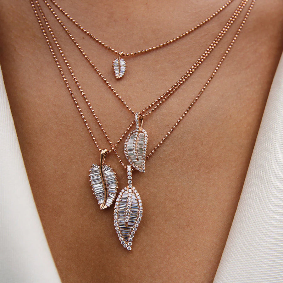 Anita Ko Small Palm Leaf Diamond Necklace - AKPLN-10-RG