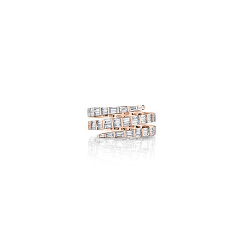 Anita Ko Three Row Baguette Diamond Pinky Coil Ring - AKBGCO100-RG
