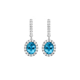 Aquamarine Diamond Earrings - E28409-AQ