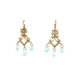 Aquamarine Diamond Earrings-Aquamarine Diamond Earrings -