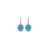 Aquamarine Diamond Earrings-Aquamarine Diamond Earrings -