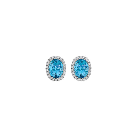 Aquamarine Diamond Earrings-Aquamarine Diamond Earrings -