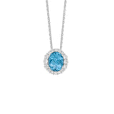 Aquamarine Diamond Necklace-Aquamarine Diamond Necklace -