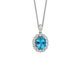 Aquamarine Diamond Necklace -