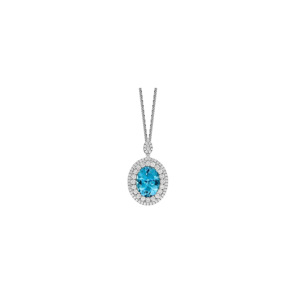 Aquamarine Diamond Necklace -