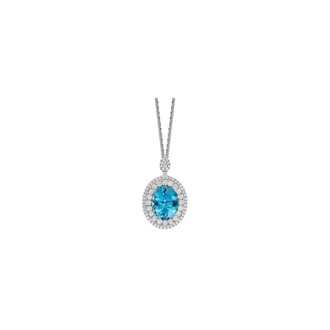 Aquamarine Diamond Necklace-Aquamarine Diamond Necklace -