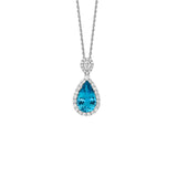 Aquamarine Diamond Necklace - ONSPK00224