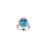 Aquamarine Diamond Ring-Aquamarine Diamond Ring - 28012-AQ