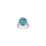 Aquamarine Diamond Ring-Aquamarine Diamond Ring -