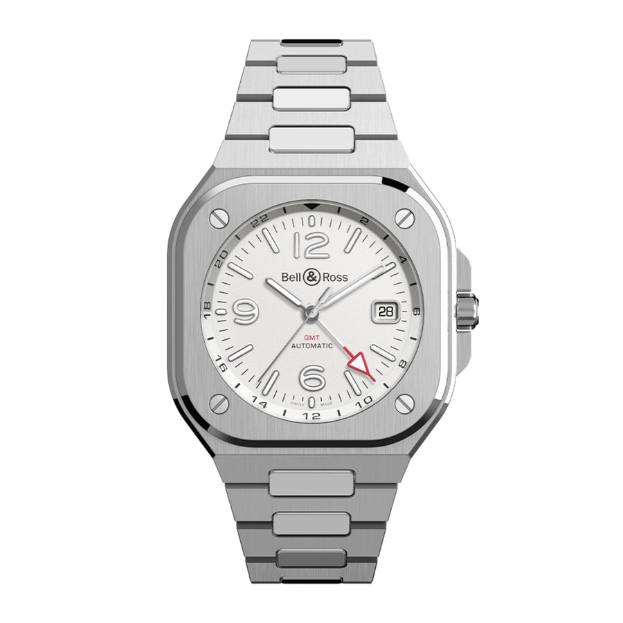 Bell & Ross BR 05 GMT White 41mm - BR05G-SI-ST/SST